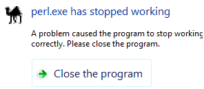 Perl.exe error message