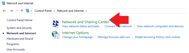 Сеть и Интернет в Windows 10