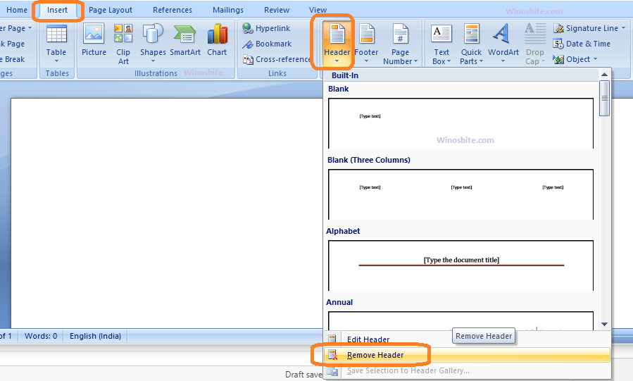 how to close all header and footer in word